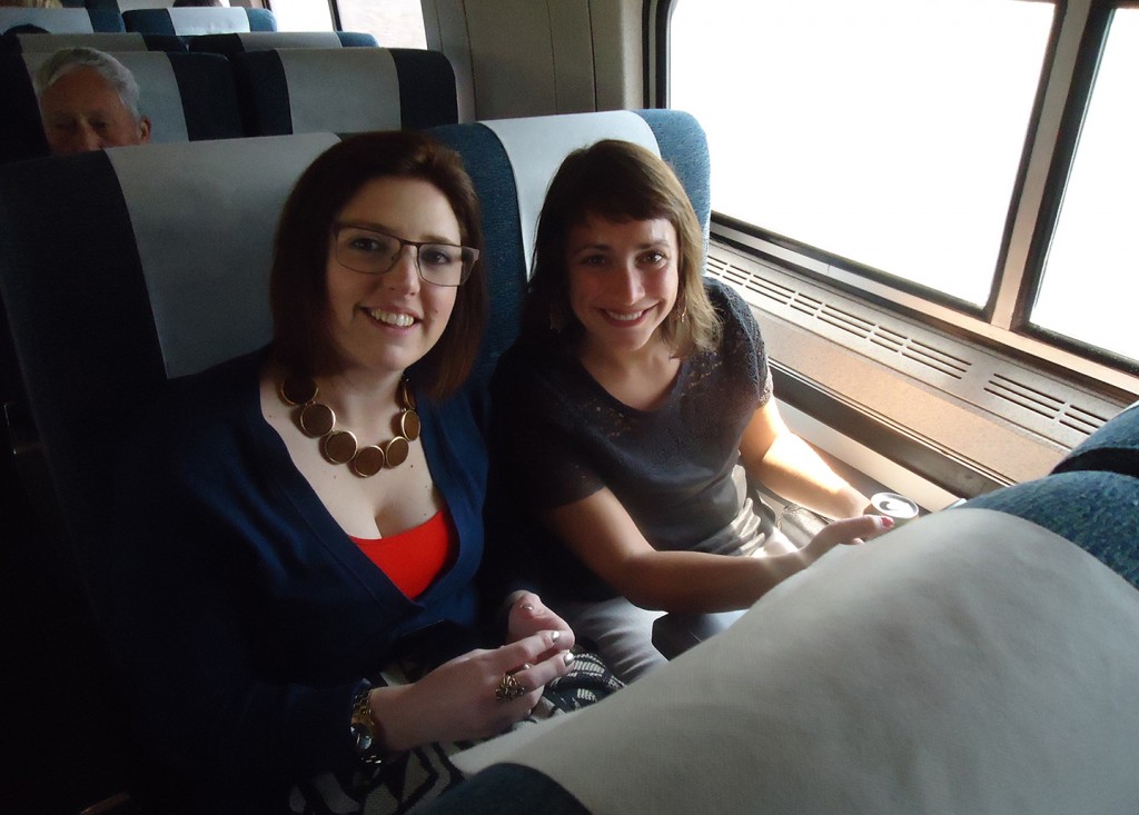 Rachel Chamberlain and Becky Bloom on Amtrak