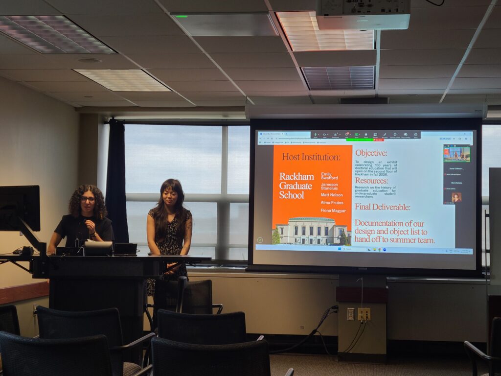 Two students present an overview of their MSP Capstone project