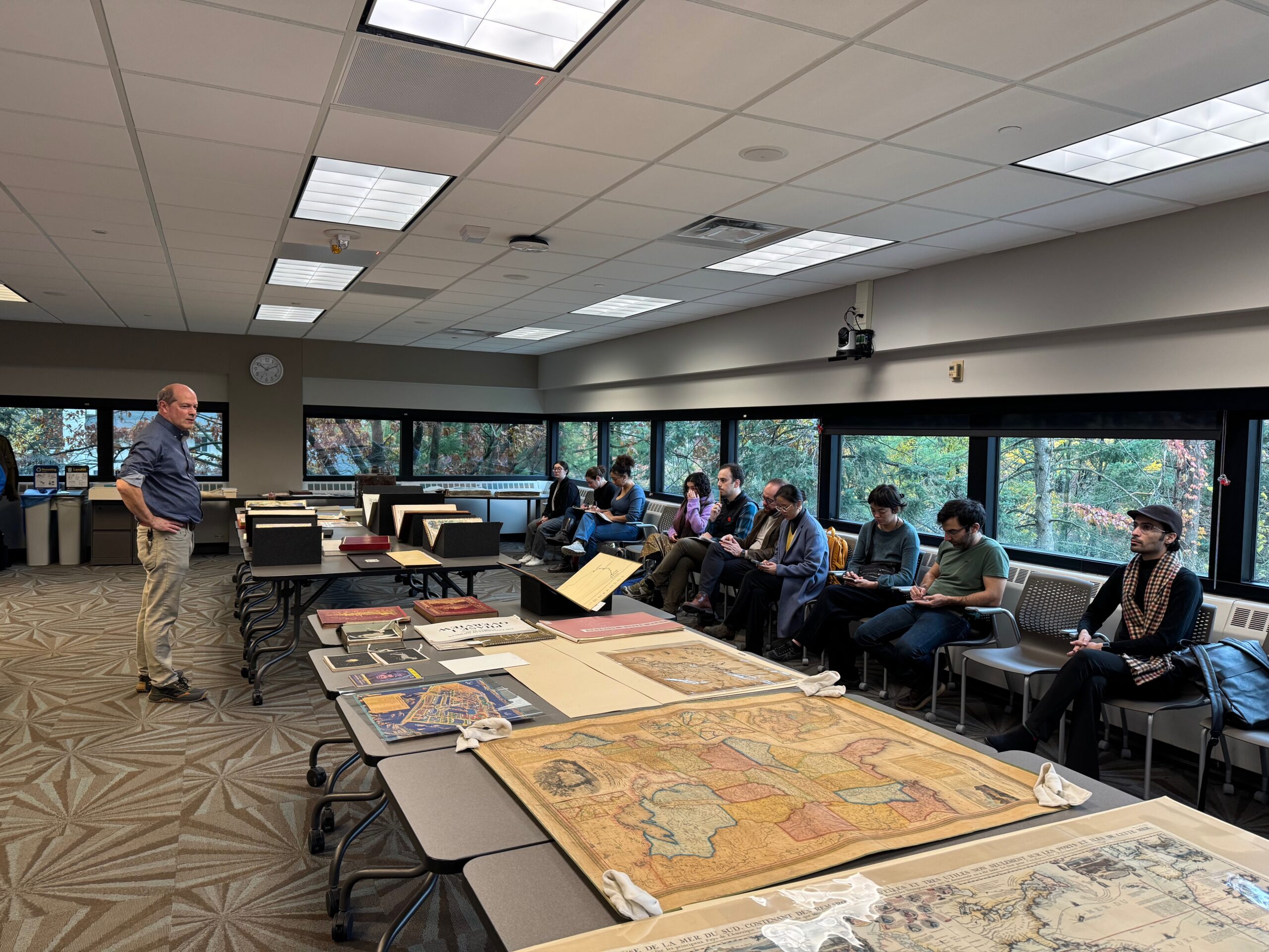 Students learn about the collection in the UM Clark Map Library