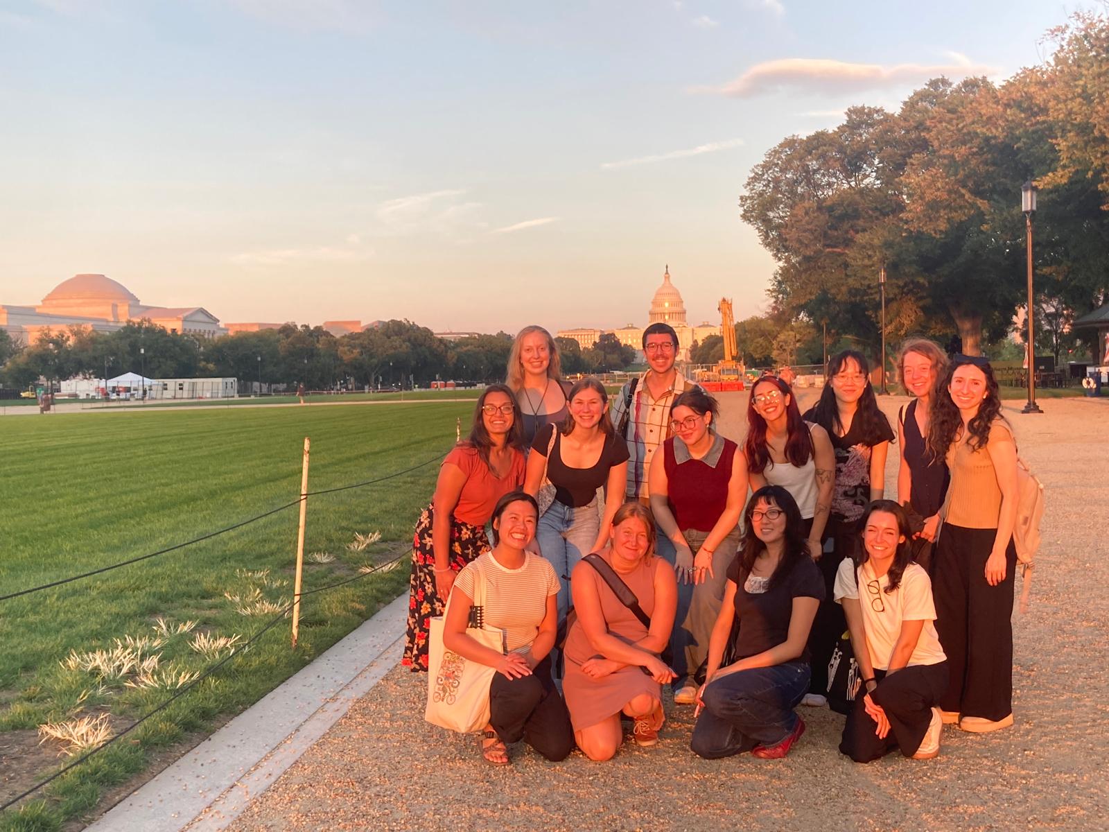 students on the National Mall in Washington DC